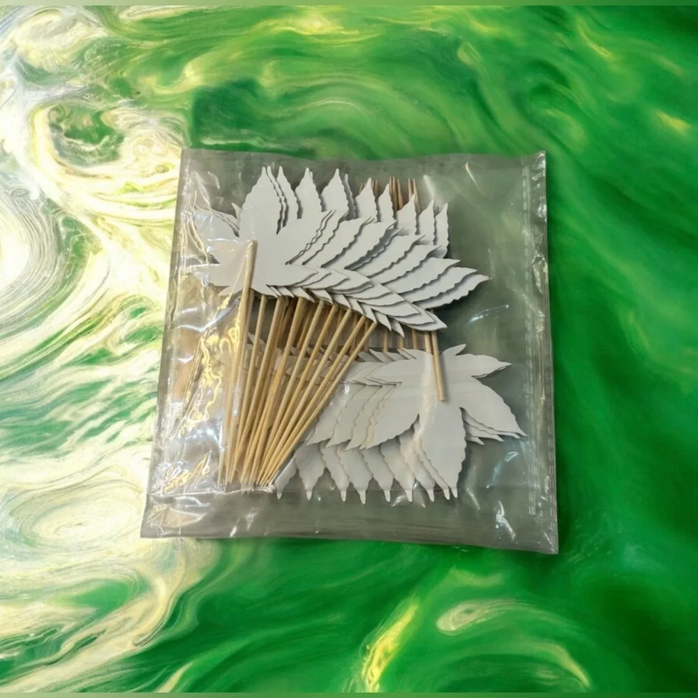 Marijuana Weed Leaf Festive Cupcake Toppers for Parties